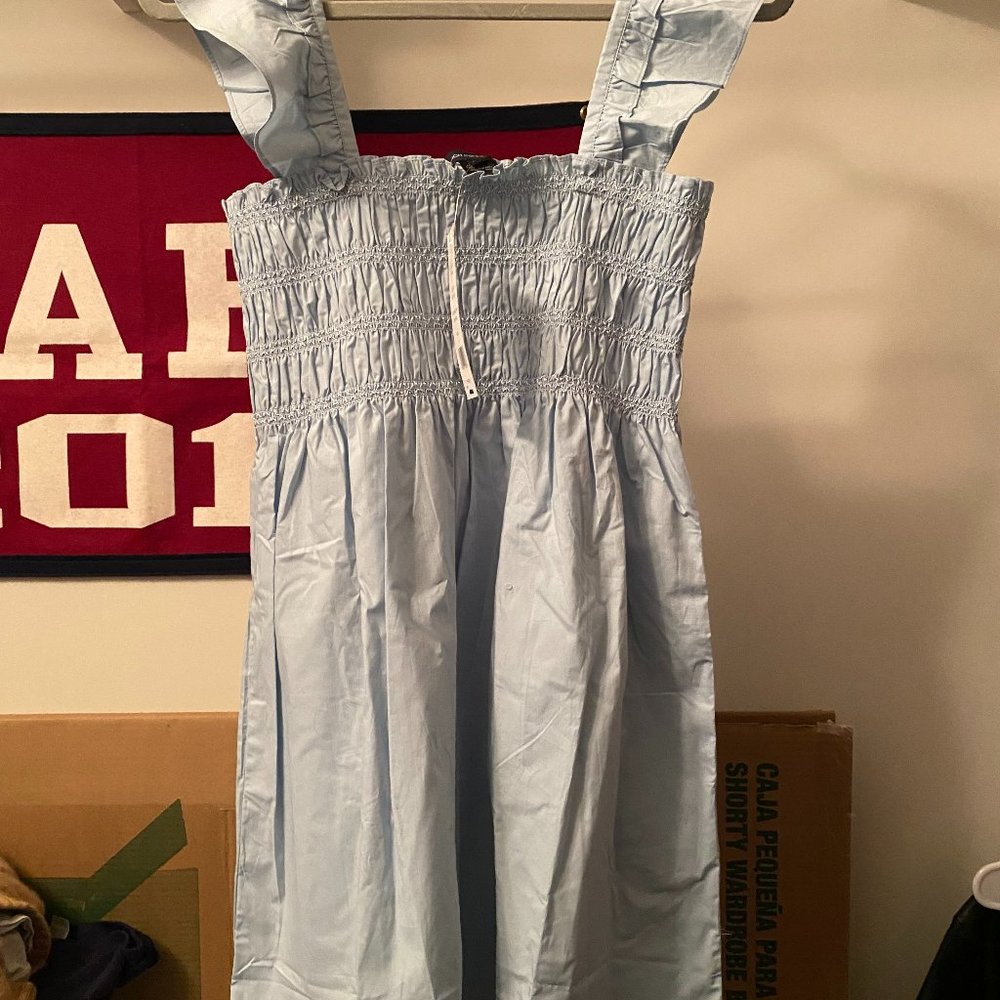 French Connection Isla Organic Poplin Mini Dress, Forget Me Not